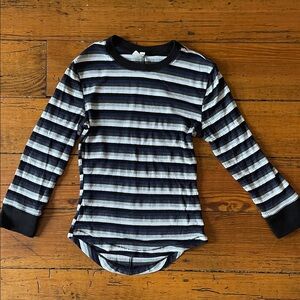 Intimately by Free people  Black and Gray Striped 3/4 Long Sleeve Tee